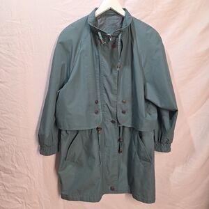 Classic And Durable 90s Misty Harbour Green Spring Parka, Size 11/12 Vtg